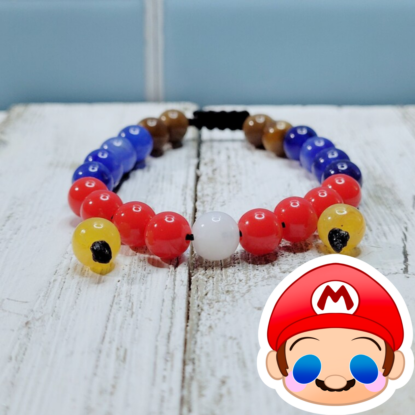 Mario Adjustable Bead Bracelet